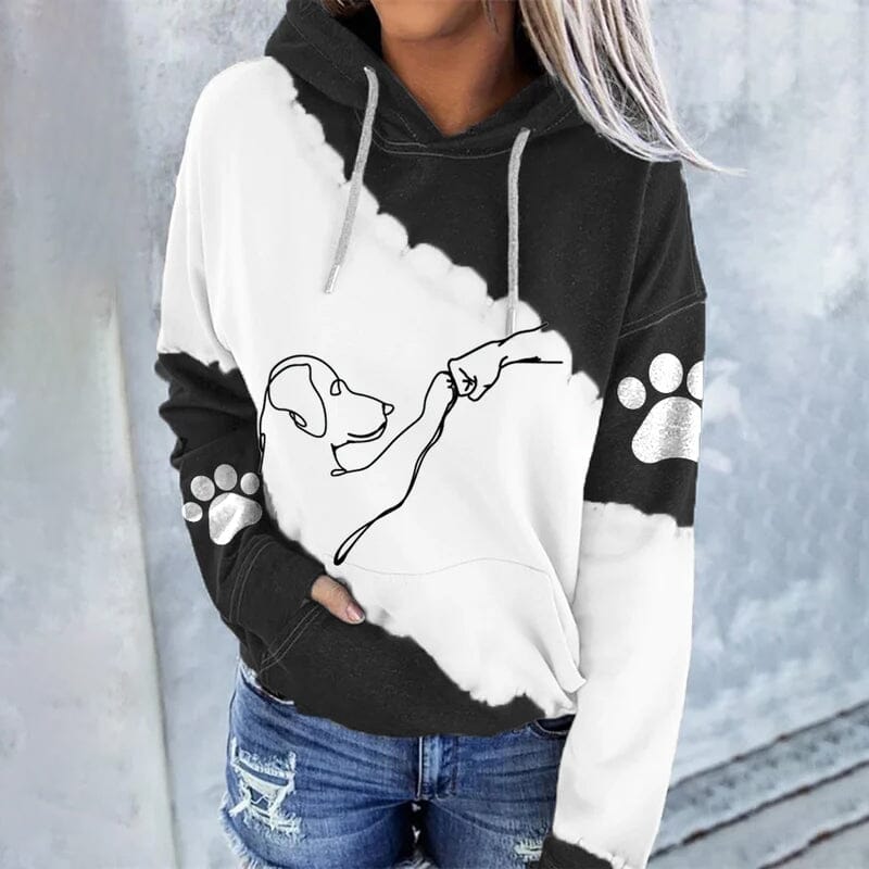 Trendy, lÀssiger Hoodie mit digitalem Druck