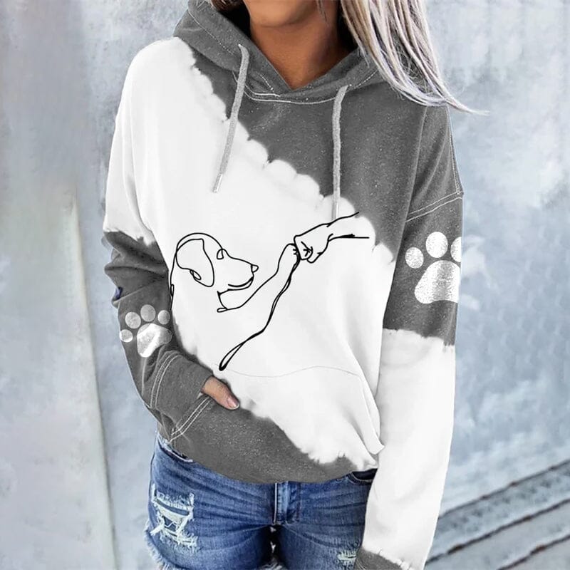 Trendy, lÀssiger Hoodie mit digitalem Druck