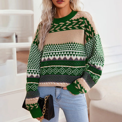 Haze™ | Retro Strick-Kontrastpullover